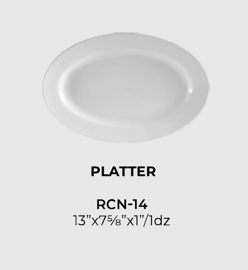 CLINTON ROLLED EDGE DINNERWARE (RCN-14 Oval Platter)