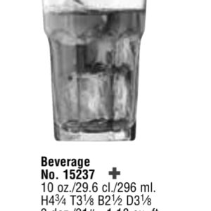GIBRALTAR® GLASSWARE 15237 Beverage, 10 oz 3 dz