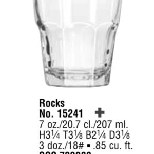 GIBRALTAR® GLASSWARE 15241 Rocks, 7 oz 3 dz