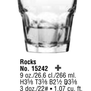 GIBRALTAR® GLASSWARE 15242 Rocks, 9 oz 3 dz