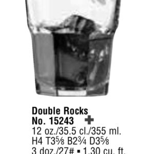 GIBRALTAR® GLASSWARE 15243 Double Rocks, 12 oz 3 dz