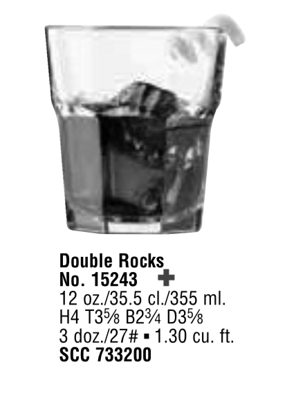 GIBRALTAR® GLASSWARE 15243 Double Rocks, 12 oz 3 dz